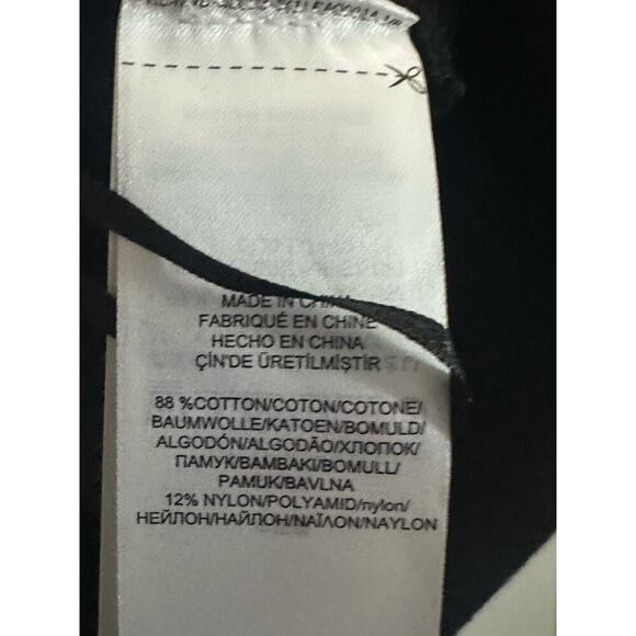 LAUREN RALPH LAUREN Black Boat Neck Rib Knit Trim 3-Button Placket Sz Medium - Picture 5 of 5